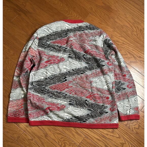 Vintage Coogi Sweater Australia Red Black Gray 3D Print Knit Crewneck Men’s 2XL - Picture 2 of 5
